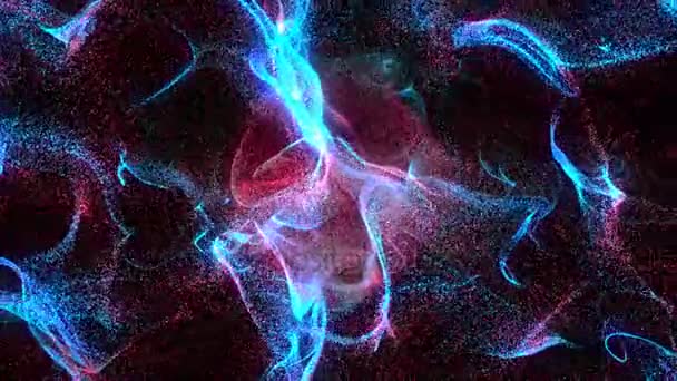 Colorful Particles dispersing and twisting. High quality clip rendered on high end computer and graphics card — Stockvideo