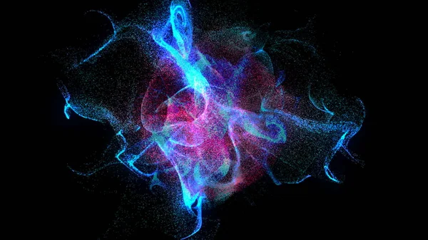 Dispergatör ve büküm renkli parçacıklar. Yüksek son bilgisayar ve ekran kartı üzerinde işlenen yüksek kalite klip