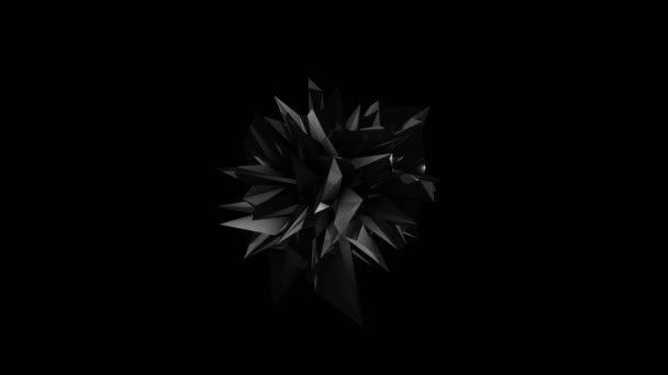 Abstraktes schwarzes fraktales geometrisches Element — Stockvideo