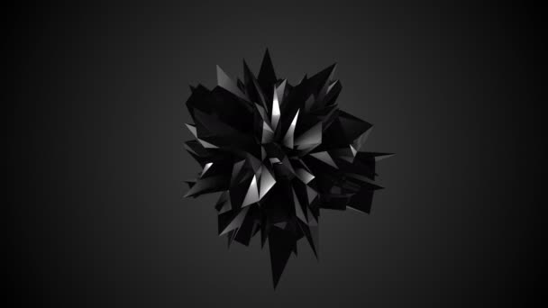 Abstract black fractal geometric element — Stock Video