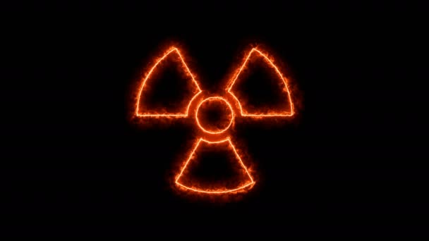 Абстрактный фон с радиоактивным знаком — стоковое видео