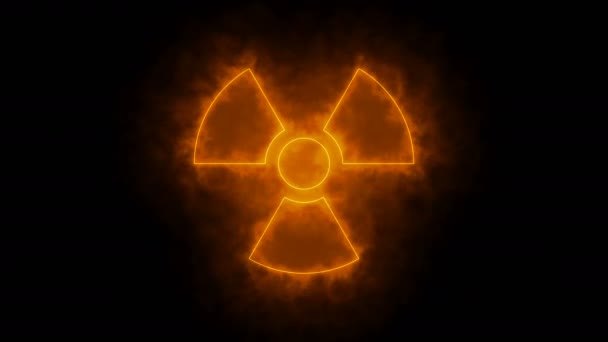 Abstrakter Hintergrund mit radioaktivem Zeichen — Stockvideo