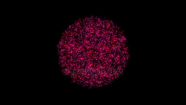 Particelle colorate Sfera. Sfondo digitale astratto — Video Stock