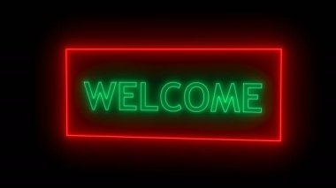 Neon işareti. Hoş geldiniz neon