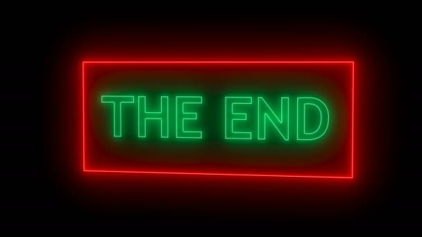 THE END Sign in Neon Style — Stock Video