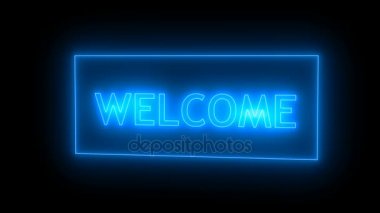 Neon işareti. Hoş geldiniz neon