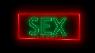Neon seks işareti. 3D render