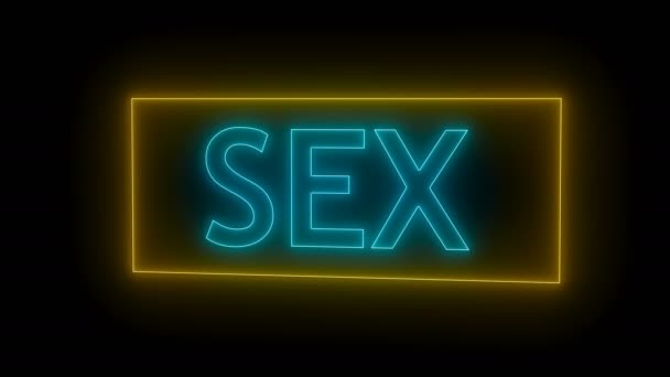 Νέον σύμβολο του σεξ. 3D rendering — Αρχείο Βίντεο