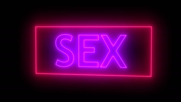 Insegna sesso al neon. rendering 3d — Video Stock