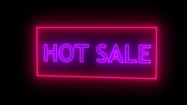 Insegna di vendita calda al neon — Video Stock