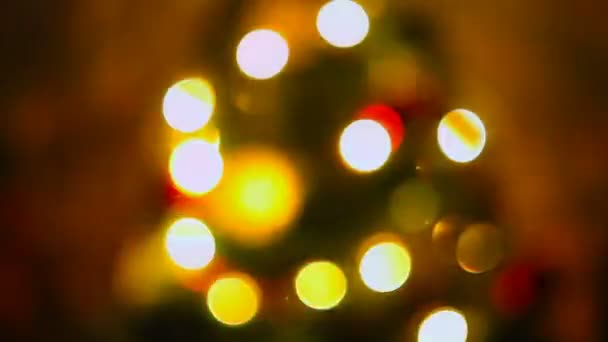 Sfondo astratto con luci sfocate dell'albero di Natale — Video Stock