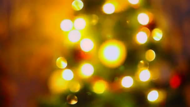 Abstracte achtergrond met intreepupil kerstboom verlichting — Stockvideo