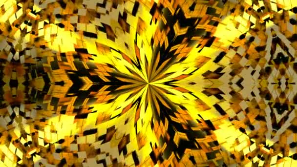 Abstract background with gold kaleidoscope — Stock Video