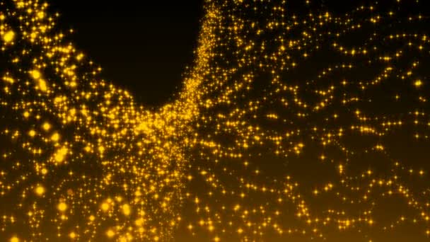 Luxurious gold sparkling particles wave background — Stock Video