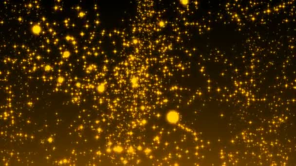 Lujoso oro brillante partículas onda fondo — Vídeo de stock