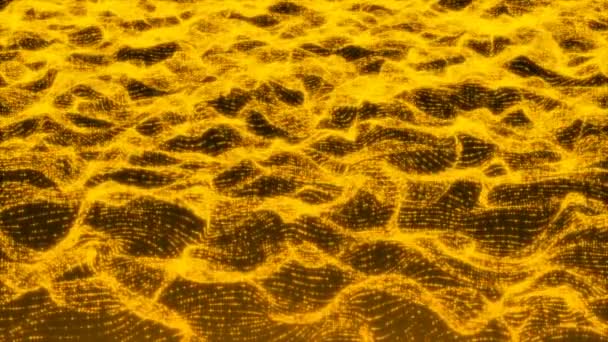 Lujoso oro brillante partículas onda fondo — Vídeo de stock