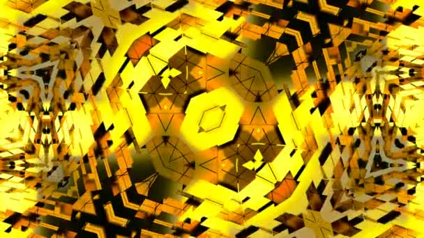 Абстрактний фон із золотим калейдоскопом — стокове відео
