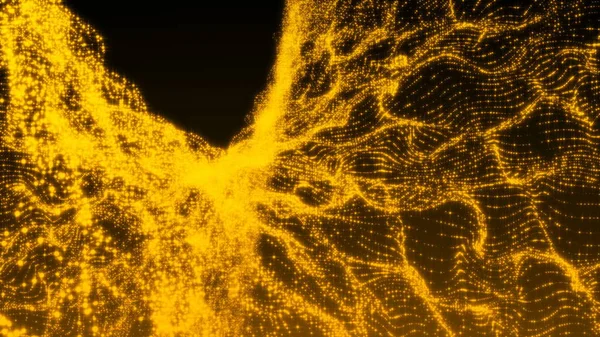 Розкішне золото ігристих частинок хвильовий фон — стокове фото