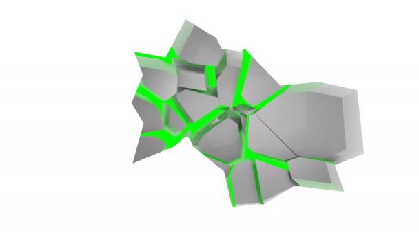 Fond abstrait avec la destruction du mur. Écran vert 