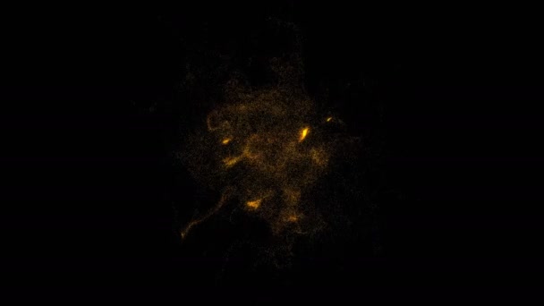 Абстрактний цифровий фон з дрібними золотими частинками — стокове відео