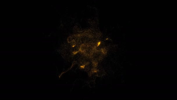 Fond numérique abstrait avec de petites particules d'or — Video