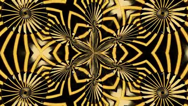 Abstract background with gold kaleidoscope — Stock Video