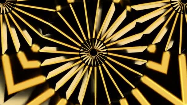 Abstract background with gold kaleidoscope — Stock Video