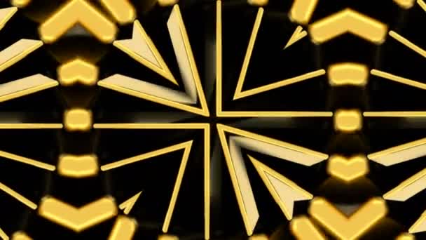Abstrakter Hintergrund mit Goldkaleidoskop — Stockvideo
