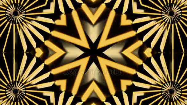 Abstraktní pozadí s zlaté kaleidoskop — Stock video