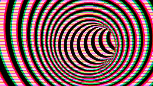 Чёрно-белая гипнотическая спираль — стоковое видео