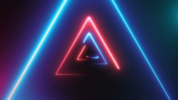 Sfondo astratto con triangoli al neon — Video Stock