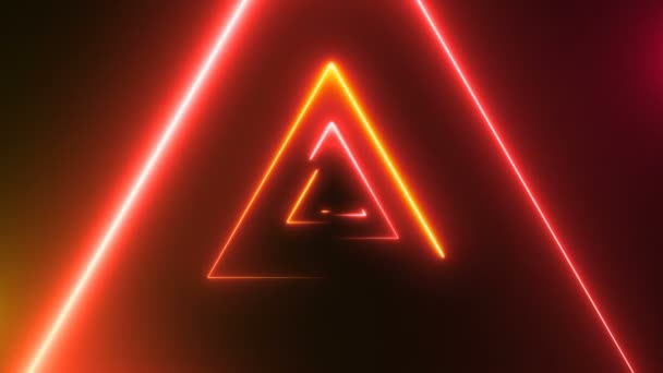 Neon üçgenler ile arka plan — Stok video