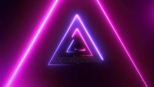 Sfondo astratto con triangoli al neon — Video Stock