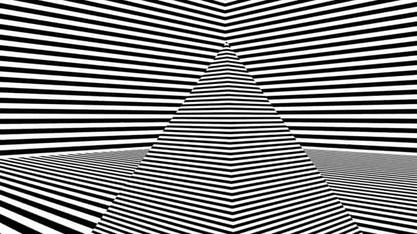 黒と白の縞模様の抽象的な背景 — ストック動画