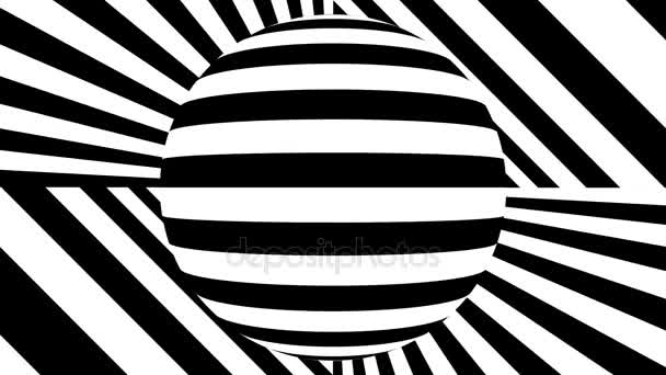 Abstract background with black and white stripes — Stock Video