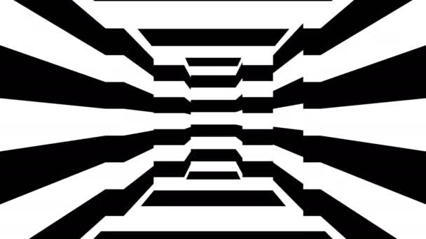 Абстрактный фон с черно-белыми полосами — стоковое видео
