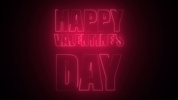 Happy Valentines Day tekst w neon — Wideo stockowe