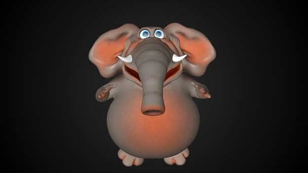Веселая анимация слонов — стоковое видео