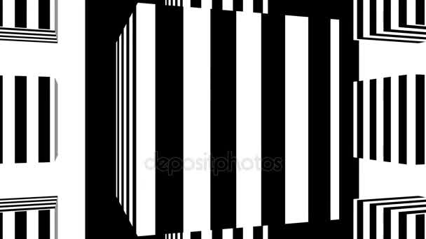 Abstract background with black and white stripes — Stock Video