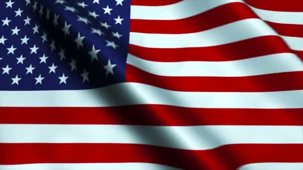 USA-Flagge weht im Wind — Stockvideo