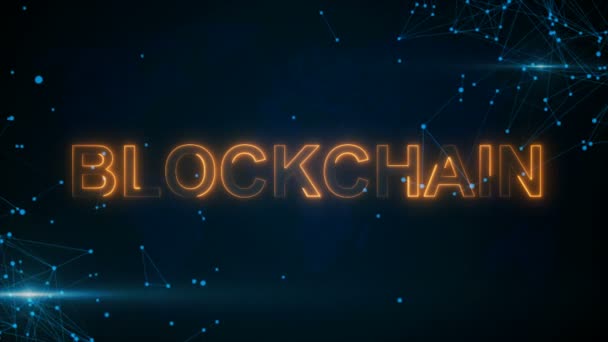 Blockchain s hologramem podnikatel koncept — Stock video