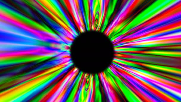 3D render psychedelische meerkleurige tunnel. Digitale achtergrond — Stockvideo