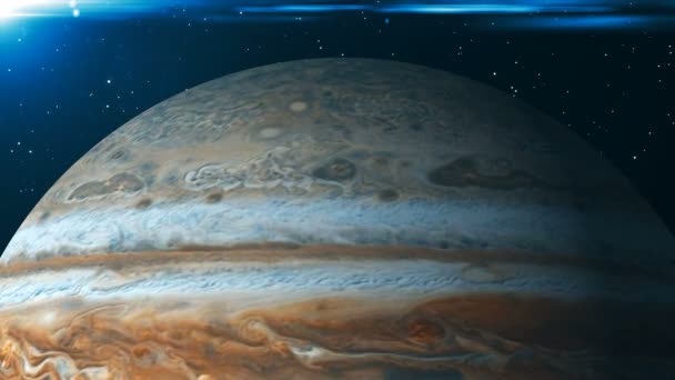 La rotazione del pianeta Giove. 3d rendering sfondo digitale . — Video Stock