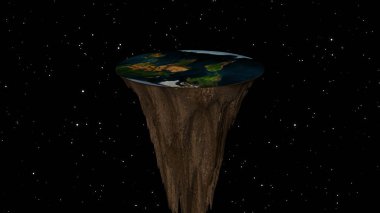 The concept of a flat planet Earth. 3d rendering clipart