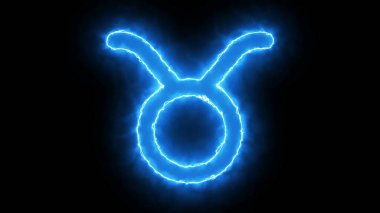 3D render zodyak sembolü. Dijital arka plan