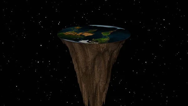 Концепція пласкої планети Земля. 3D візуалізація — стокове фото