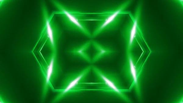 VJ Fundo caleidoscópico verde fractal. 3D renderização digital pano de fundo . — Fotografia de Stock