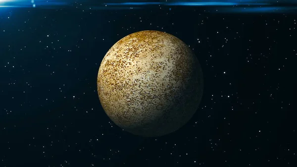 Quecksilberplanet. abstrakter Weltraum-Hintergrund. 3D-Rendering-Hintergrund. — Stockfoto