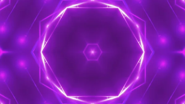 Antecedentes abstractos con caleidoscopia violeta fractal de VJ. 3d renderizado telón de fondo digital — Foto de Stock