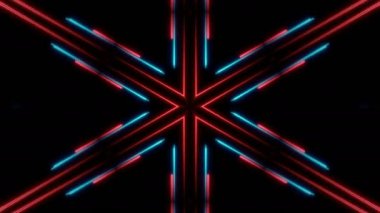 Uzayda, 3d render hareket soyut neon satırları